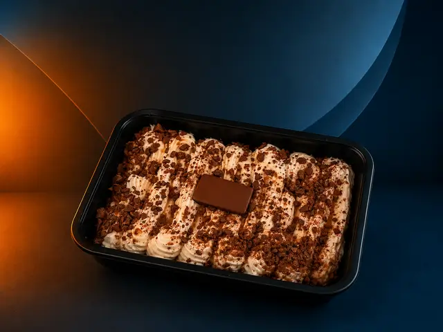 Tiramisu Daim Caramel maison avec morceaux de Daim et sauce caramel